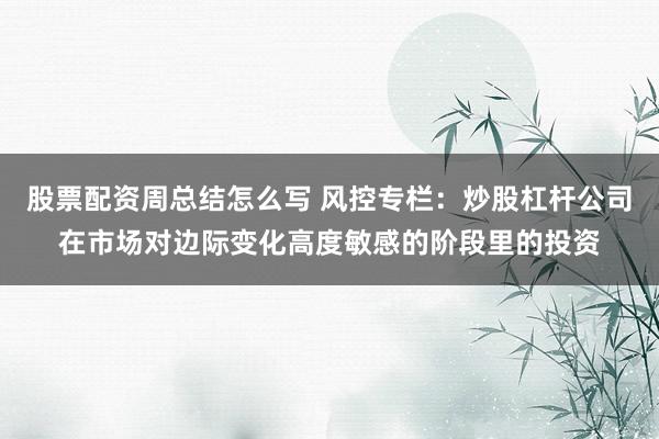 股票配资周总结怎么写 风控专栏：炒股杠杆公司在市场对边际变化高度敏感的阶段里的投资
