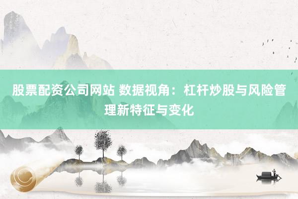 股票配资公司网站 数据视角：杠杆炒股与风险管理新特征与变化