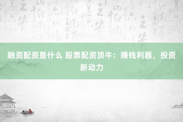 融资配资是什么 股票配资顶牛：赚钱利器，投资新动力